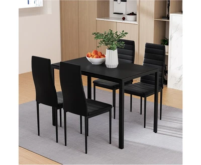 $341.99 • Buy Dining Set 5-PCS Wooden Dining Table Set Black