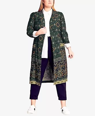 City Chic Trendy Jasper Paisley Jacket In Green Women's SIZE Small NWT • $73.84