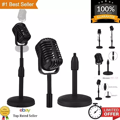 Vintage Style Desktop Microphone Prop With Adjustable Stand - Retro Fake Mic ... • $25.22