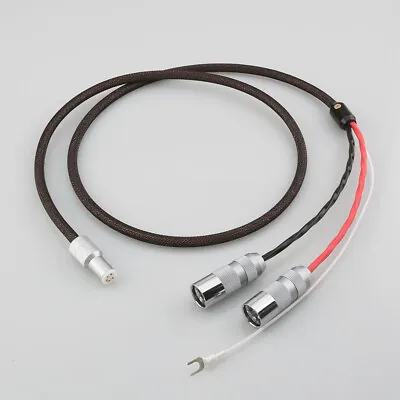 Pure Silver Tone Arm Phono Cable 5 Pin Female DIN To Viborg Pure Copper XLR Male • £350