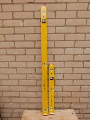 £99.89 • Buy Stabila 96/2 24  60cm & 48  120cm Heavy Duty Ribbed Double Plumb Spirit Levels