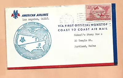 $4.91 • Buy First Flight American Airlines Idl New York To Los Angeles Nov 29,1953