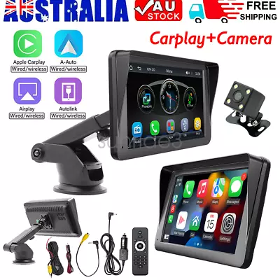 7  Portable Wireless Apple Carplay Android Auto Car Stereo Radio Bluetooth + CAM • $79.99