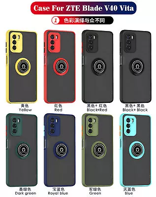 For ZTE Blade V40 Vita Magnetic Armor Ring Stand Case Cover Screen Protector • $10.80
