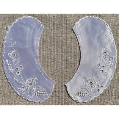 Sew On Cream Satin Adult Lace Collar One Pair  14.5cm X 6.5cm Dresses Sewing • £2.75