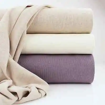 Small Waffle Cotton Jersey Knit Soft Stretch OEKO-TEX Dressmaking Texture Fabric • £0.99