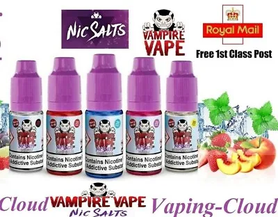 Vampire Vape Nic Salts E Liquid 5 X 10ml £9.82 Heisen Blackjack Pinkman Ejuice • £9.82