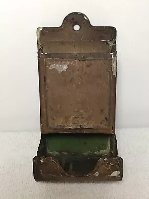 Vintage Match Box Holder Tin Wall Mount Painted Antique • $3.99