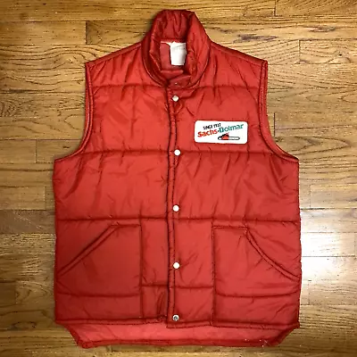 Vtg Sachs Dolmar Chainsaws Patch Mens Vest Logging Puffer Hike Camp Outdoor Sz M • $136.71