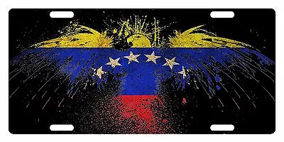 VENEZUELA  Flag Custom License Plate Venezuelan Tricolor Emblem Eagle Version  • $13.57