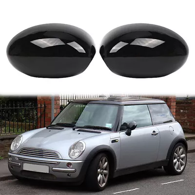 Fit For Mini Cooper R52 Convertible 2004-2008 Black Plastic Mirror Cover Caps 2x • $41.17