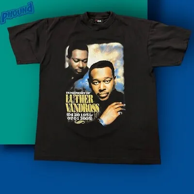 VINTAGE RIP LUTHER VANDROSS POWER OF LOVE Memorial  T-SHIRT SIZE XL Rare Euc • $74.99