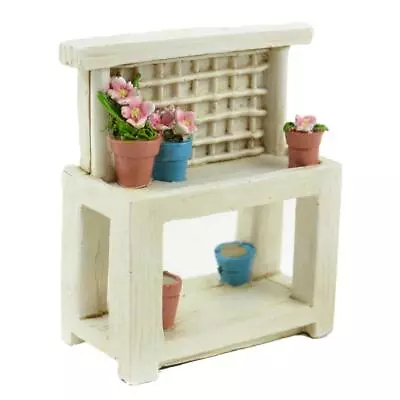 Miniature Dollhouse Fairy Garden White Garden Potting Table - Buy 3 Save $5 • $12.30