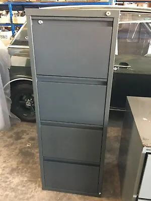 Metal File Cabinet 4 Drawers Dark Grey Duty Heavy Second-hand • $60