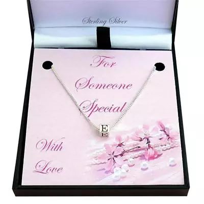 £9.99 • Buy Sterling Silver Letter Necklace, Initial Pendant. Gift For Someone Special