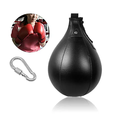 Leather Speed Ball Training Punching Speed Bag Boxing MMA Pear Punch Bag USA • $13.30