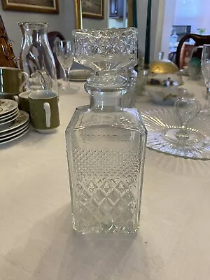 Vintage 1960 Square Glass Decanter  • $22