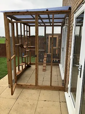 3sided Catio Cat Lean To 8ft X 6ft X 7.5ft Deluxe Safe Garden Pet Run 1x1 • £607.20