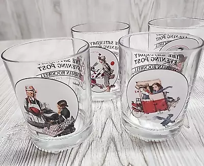 Norman Rockwell  Saturday Evening Post  Set 7 Of Whiskey Drink Glasses- • $14.95