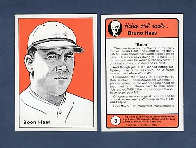 #3 BRUNO  BOON  HAAS St. Paul Saints A.A. | 1978 Olde Cards NM • $2.25