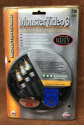 NOS NEW Monster Cable MV3CV-1M  VIDEO 3 Series  Component Video Cable - 1 Meter • $19.99