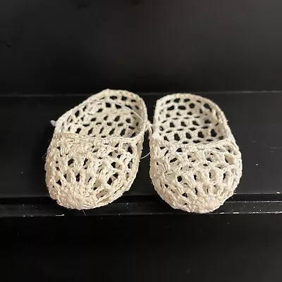 Vintage Crochet Doll Shoes 3  Tan Color New Old Stock • $12.99