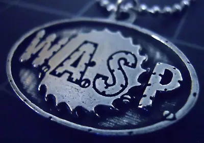 W.A.S.P. Pendant Stainless Ball Chain New Old Stock Rare WASP Sawblade Necklace • $168.61