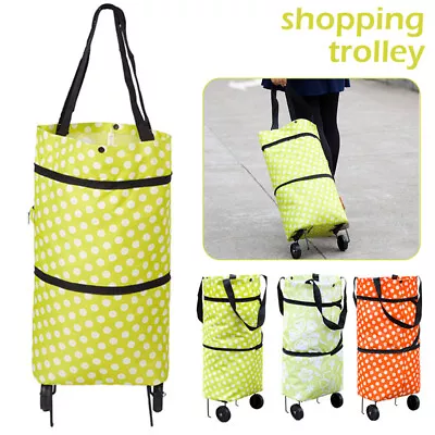 £9.99 • Buy Waterproof Lightweight Folding Shopping Trolley 2Wheels Cart Luggage Grocery Bag