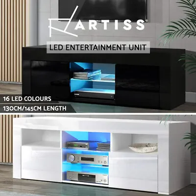 $104.95 • Buy Artiss TV Cabinet Entertainment Unit Stand RGB LED Gloss Furniture 130/145cm