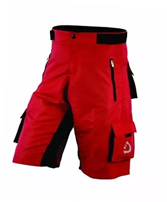  Mens Cycling Shorts MTB Mountain Biking Bike Padded Liner Shorts X-Large Red • $43.66