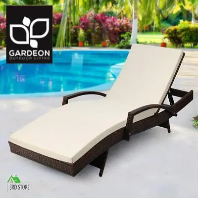 $152.15 • Buy Gardeon Sun Lounge Outdoor Furniture Rattan Wicker Chair Garden Patio Lounger