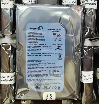 Original Seagate 80GB ST380215A 7200RPM PATA IDE 3.5  Internal Hard Disk Drive • £23.99