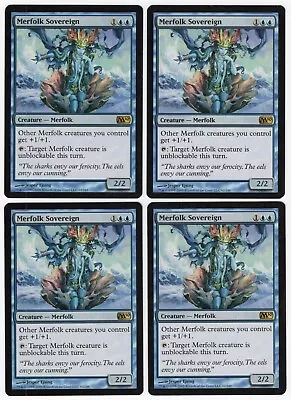 Merfolk Sovereign X4 4x M10 Core Set 2010 PLAYSET Blue Rare Creature MTG SP AZ2 • $4.49