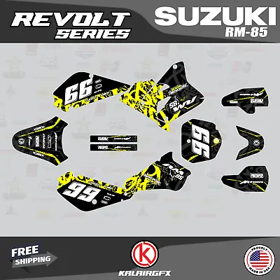 $49.99 • Buy Graphics Kit For Suzuki RM85 (2001-2023) RM 85 REVOLT-yellow