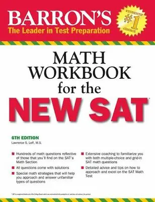 Barron's Math Workbook For The New Sat 6th Edition By Leff Lawrence S. • $4.88