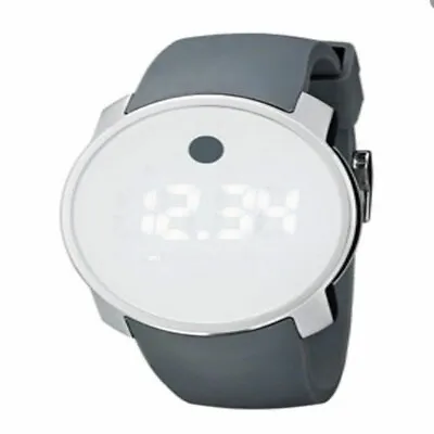 Movado Bold 'TOUCH' White Dial  Gray Rubber Strap Men's Digital Watch- 3600253 • $139