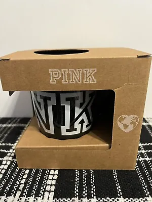 Victoria Secret Pink 16.9 Oz Black With White VS Pink Logo Coffee Mug Cup New • $12.50