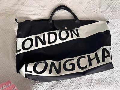 Designer 'Longchamp London' Special Edition Le Pliage Tote Bag In Black.  • £12.50