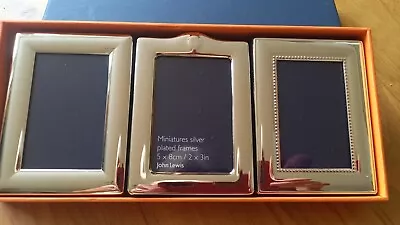 Brand New Set Of 3 Miniature Silver Plated Picture Frames By John Lewis • £14.50