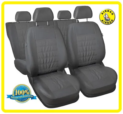 CAR SEAT COVERS Full Fit VAUXHALL VECTRA C - Leatherette Eco Leathe Grey  • $74.64