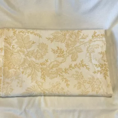 RESTORATION HARDWARE Floral Shower Curtain Cotton Light Yellow And Cream 72”x72” • $35