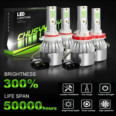 For 2010 2011 2012 2013 MAZDA 3 - 4Pcs 8000K LED Headlight Bulbs High Low Beam • $60.13