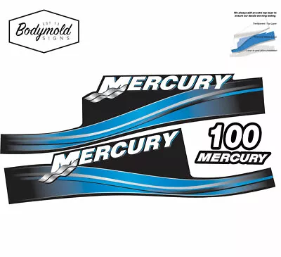  Mercury 2017 Outboard Decals 2 Stroke 100hp Blue Set • $62.99