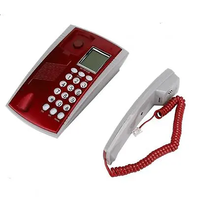 (red) Simple Landline Phones Landline Phone Curved Design Caller ID • £20.05