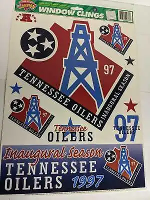 Vintage Tennessee Oilers 1997 Inaugural Season Window Clings NFL Titans Houston • $9.99