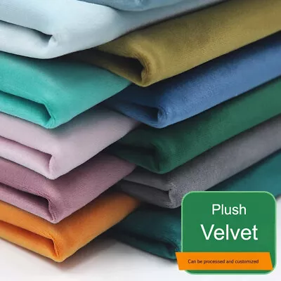 Plush Velvet Upholstery Fabric Material Quilting Dress Fabric Cushion Curtain UK • £3.95