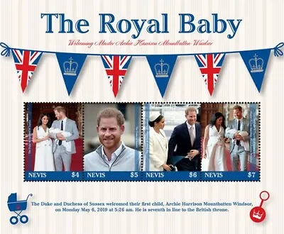 Nevis 2019 -Royal Baby Archie- Sheet Of 4 Stamps -Scott #1997 -MNH • £10.45