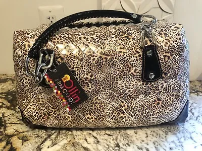 NWT Nahui Ollin Oversized Leopard Print Woven Wrapper 2 Handle Handbag Handmade • $129.99