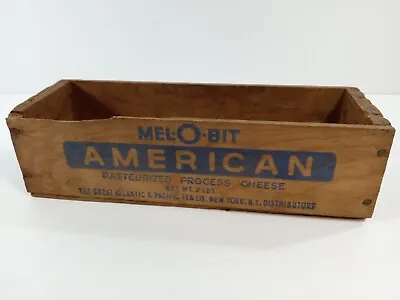 $19.99 • Buy Vintage Mel-O-Bit Wooden Pasteurized Process 2lb. Cheese Crate 