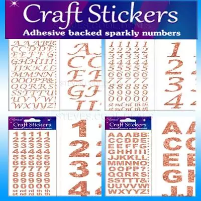 Rose Gold Sticky Craft Stickers Letters Alphabet Numbers Bold Embellishment • £2.13